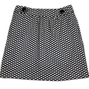 Banana Republic Factory Black and White Honeycomb Print A-Line Mini Skirt Size 6